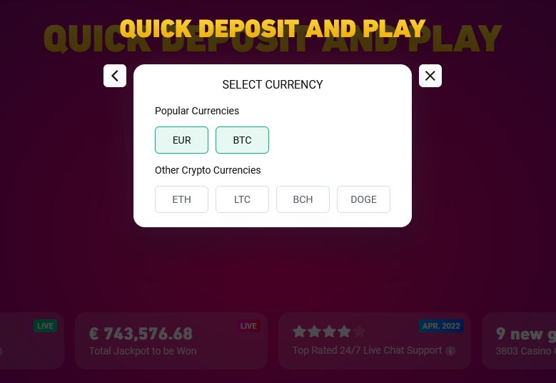 casino registration page
